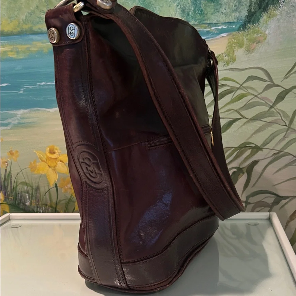 Vintage Marino Orlandi Large Rich Brown Leather Shoulder/Bucket Bag